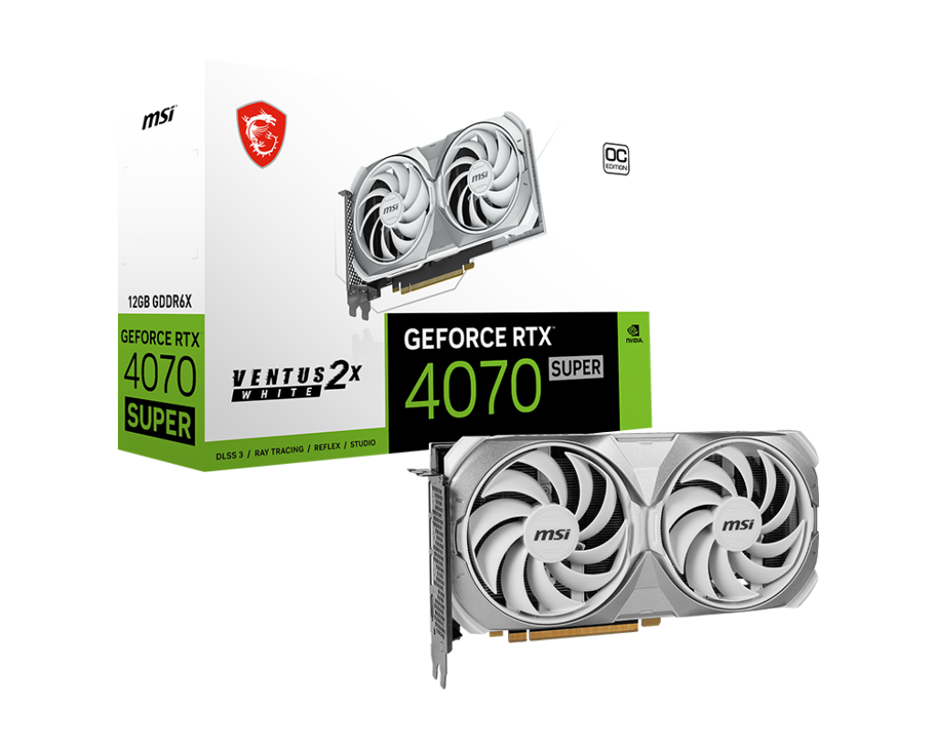 Tarjeta de Video MSI GeForce RTX4070 SUPER GAMING X SLIM OC BLANCA 12GB