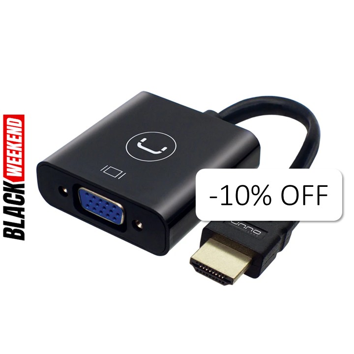Adaptador Unno Tekno HDMI a VGA AD4202BK Macho-Hembra Negro