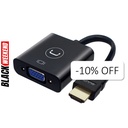 Adaptador Unno Tekno HDMI a VGA AD4202BK Macho-Hembra Negro