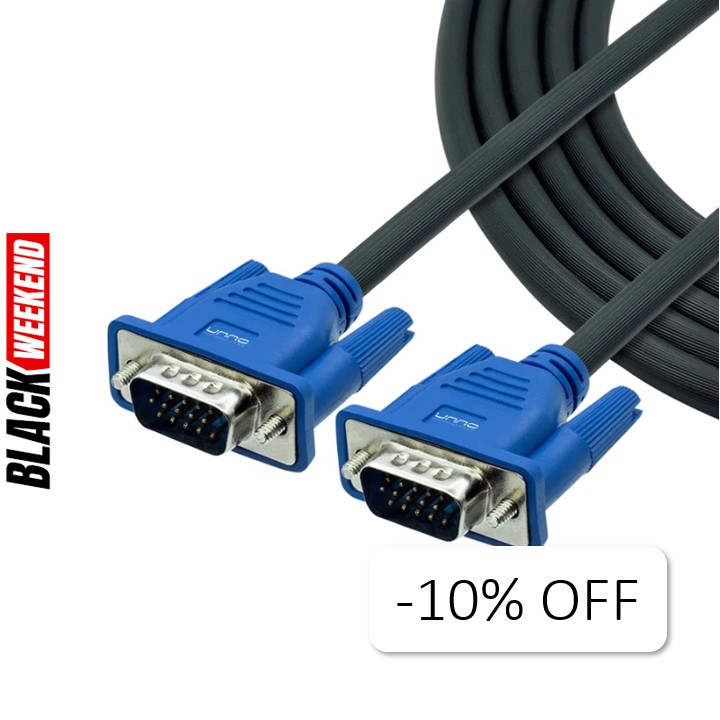 Cable VGA Unno Tekno CB4016BK 3 Metros Macho-Macho Negro-Azul