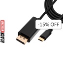 Cable USB-C a Displayport Unno Tekno CB4059BK 1.5 Metros Negro