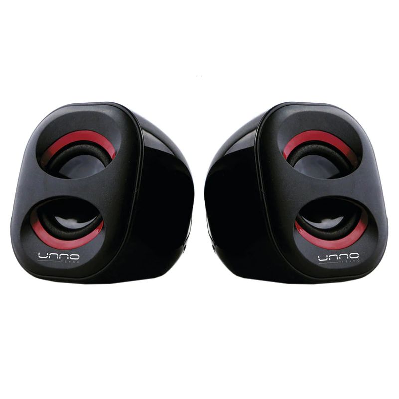 Bocina 2.0 Unno Tekno Brazza SP9012RD 6W Negro y Rojo