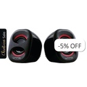 Bocina 2.0 Unno Tekno Brazza SP9012RD 6W Negro y Rojo