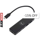 Hub Unno Tekno 4 Puertos HB1012BK USB-C 3.0 Negro