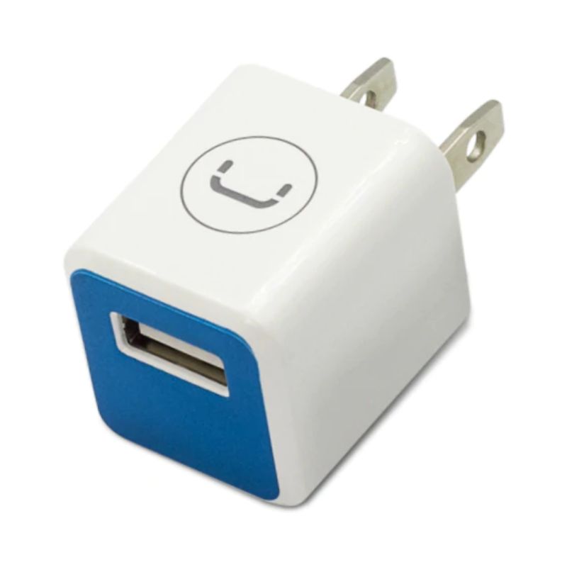 Cargador de Pared Unno Tekno PW5051WT USB 1,0A/5V Blanco/Azul