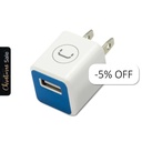 Cargador de Pared Unno Tekno PW5051WT USB 1,0A/5V Blanco/Azul