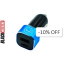 Cargador Unno Tekno PW5025BK para Carro Dual USB-C USB-A 28W Negro/Celeste