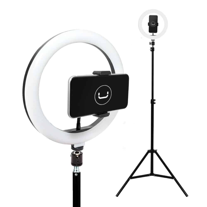 Aro de luz Unno Tekno PH1802BK de 10" LED con trípode