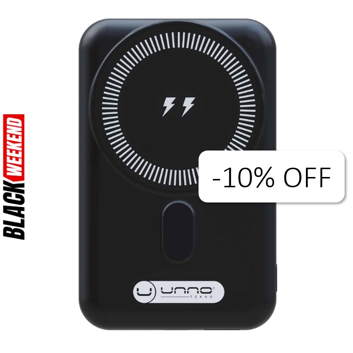 PowerBank Unno Tekno PB2311BK 10000 mAh USB/USB-C/Inalámbrico Negro