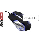 Mouse Gaming Alámbrico Unno Tekno Brave Óptico 2400DPI Negro-Gris