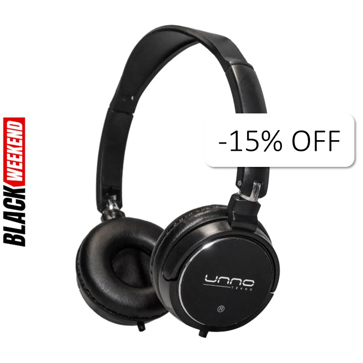 Audífonos Tipo Headset Unno Tekno HS7308BK 3.5mm Sonic Negro