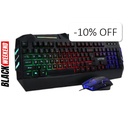 Teclado y Mouse Gaming Alámbrico Unno Tekno Brave Negro Inglés