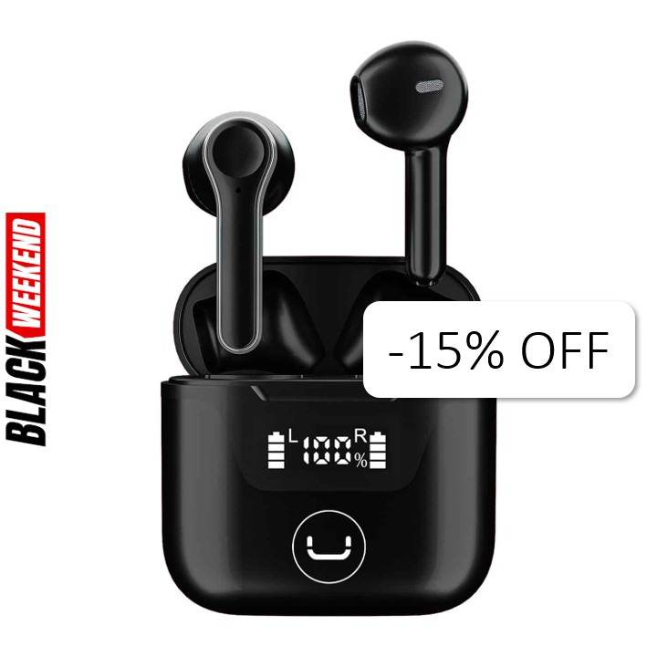 Audífonos In-Ear Unno Tekno HS7507BK Bluetooth Hyper TWS con Micrófono Negro