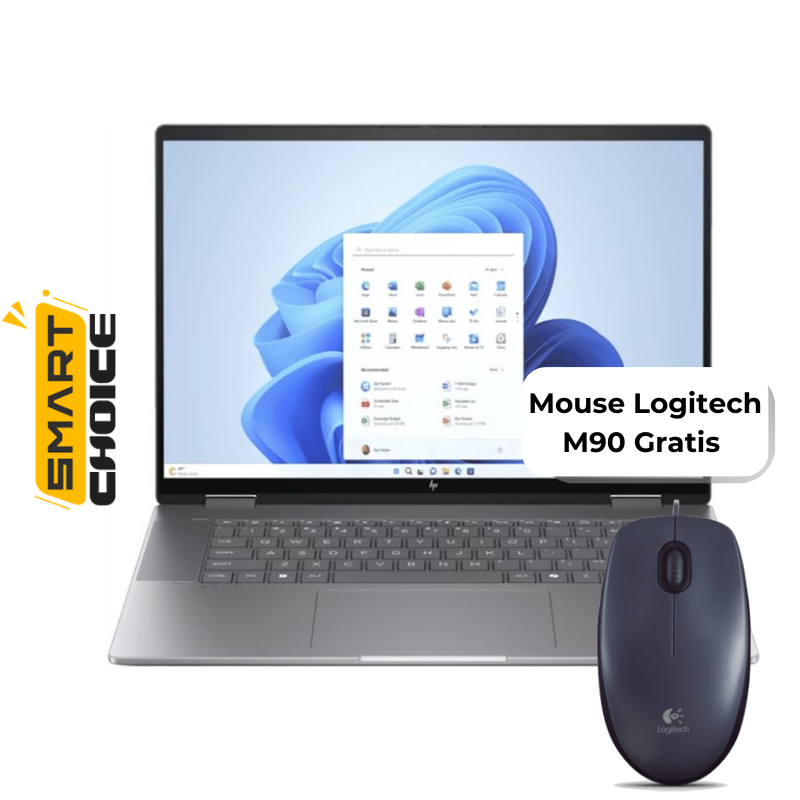 Laptop HP Envy x360 AMD Ryzen 7 8840HS Pantalla Táctil OLED 3K 16" 16GB RAM 1TB SSD W11 Home Plateado  Teclado Español