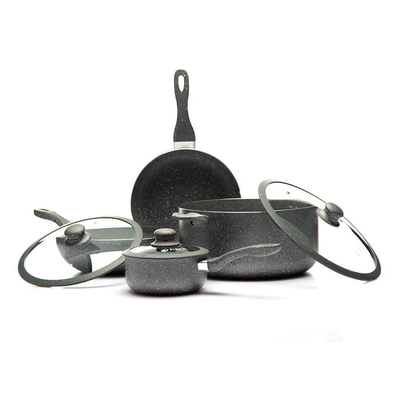 Batería De Cocina Verona 7 Piezas Gris