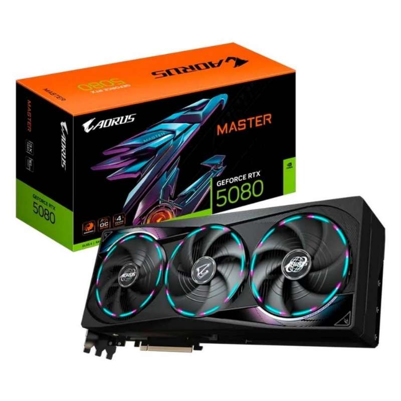 Tarjeta de Video 16GB GDDR7 Gigabyte AORUS GeForce RTX 5080 MASTER HDMI DP PCIe 5.0