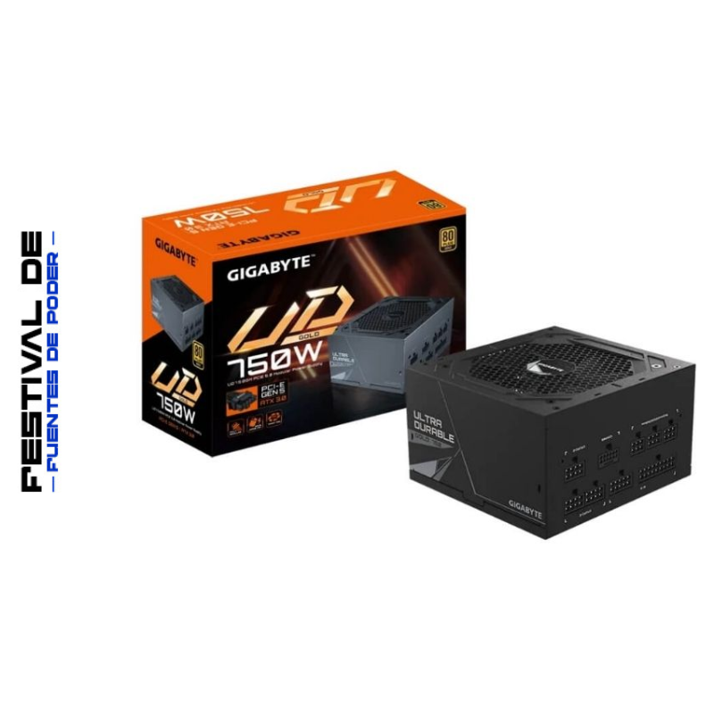 Fuente de Poder 750W Gigabyte UD750GM PG5 80 Plus Gold Full Modular