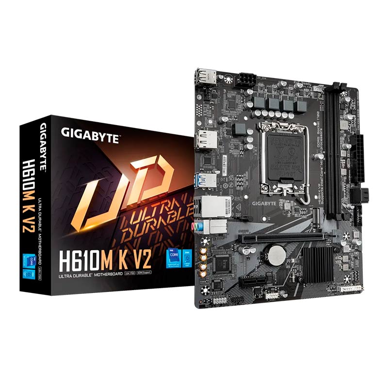 Motherboard Gigabyte H610M K V2 Socket LGA1700 12th, 13th y 14th Gen 2xDDR5 Micro ATX