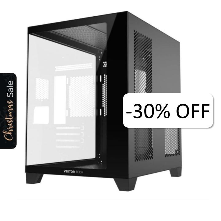 Case Gaming VektorTech QGM-570 Media Torre Vidrio Templado Micro-ATX Negro (Sin Fuente)