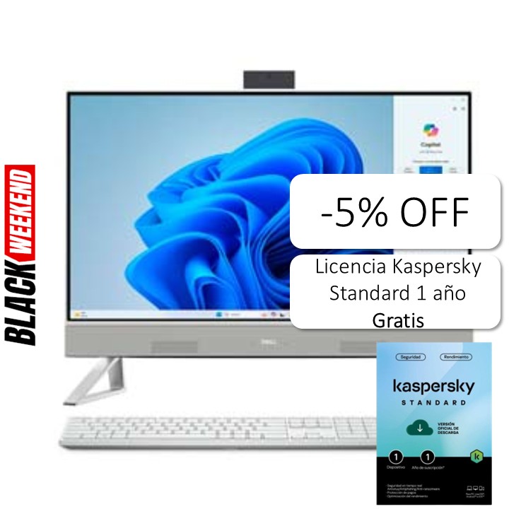 Computadora AIO Dell Inspiron 5352 24" Core 5 120U 16GB RAM 512GB SSD W11 Home Teclado Ingles