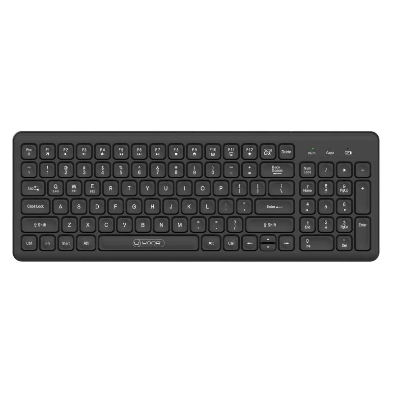 Teclado Inalámbrico Unno Tekno KeyPro KB6766BK Español Multidispositivo Negro