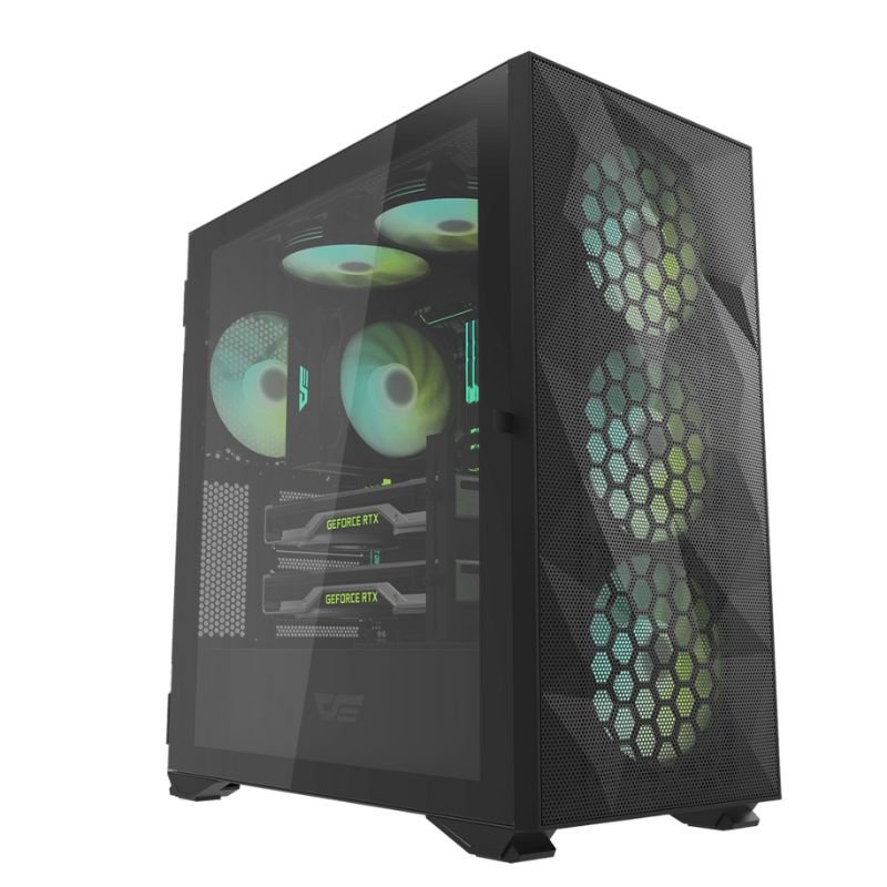 Case Gaming DarkFlash DLX21 Mesh V3 Media Torre Vidrio Templado E-ATX Negro