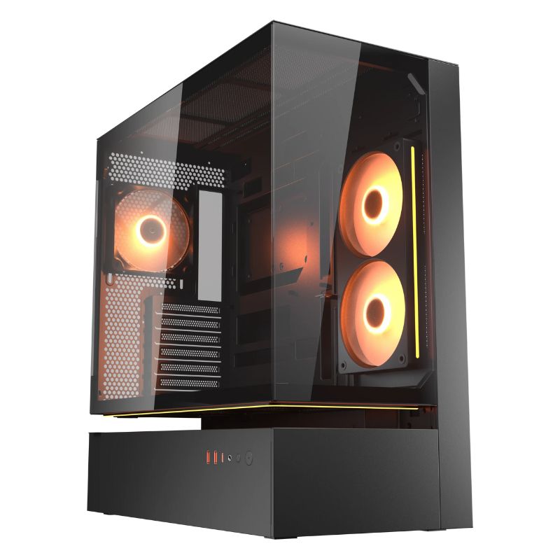 Case Gaming Cougar FV235 Media Torre Negro Vidrio Templado ARGB Hub (Sin Fuente)