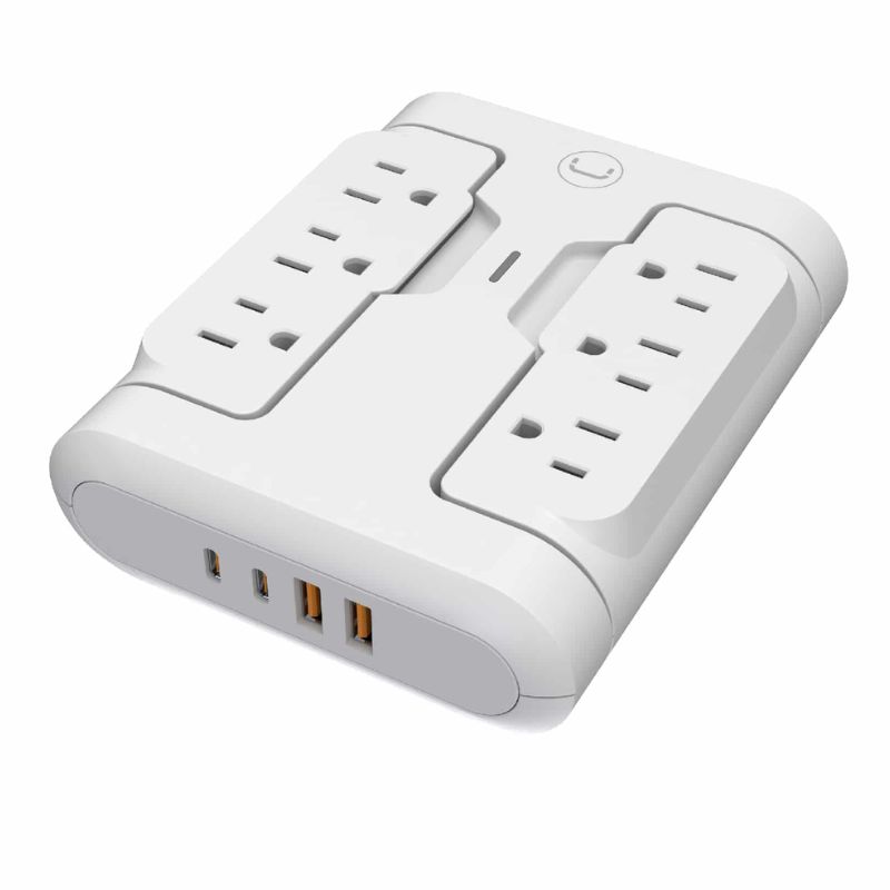 Regleta Unno Tekno PW5086WT PowerPod 6-en-1 Giratorio Blanco