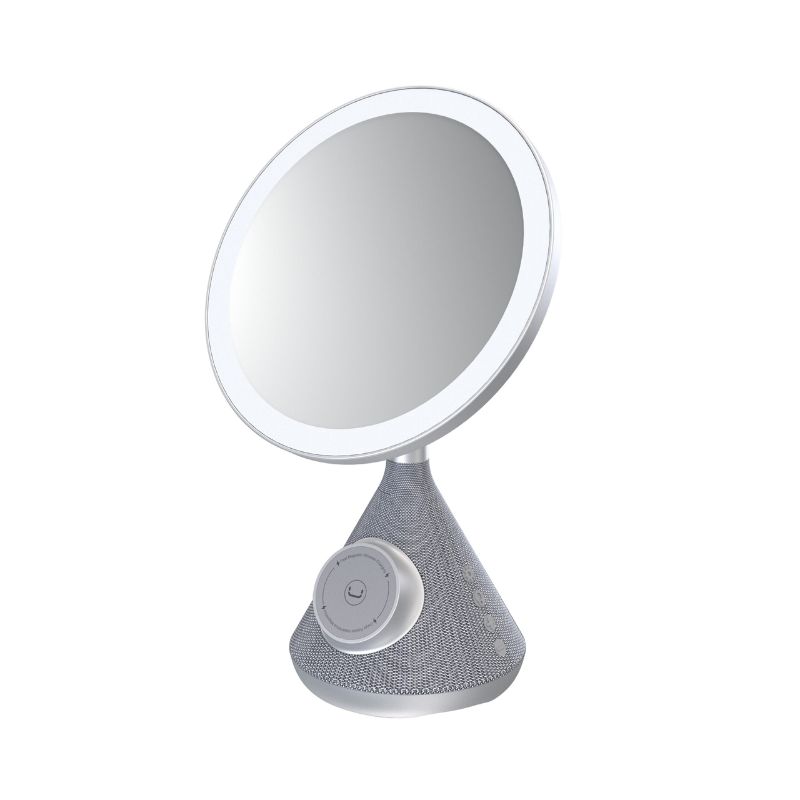 Espejo Unno Tekno SP9229GY con bocina Bluetooth y Cargador Inalámbrico 5W Gris