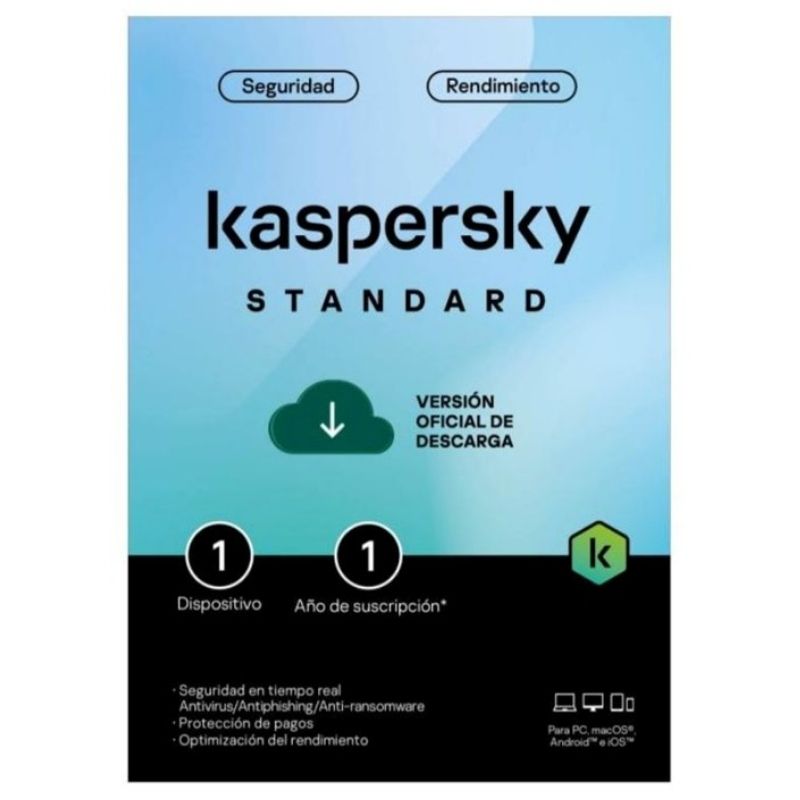 Licencia Kaspersky Standard 1 dispositivo 1 Año ***FISICA***