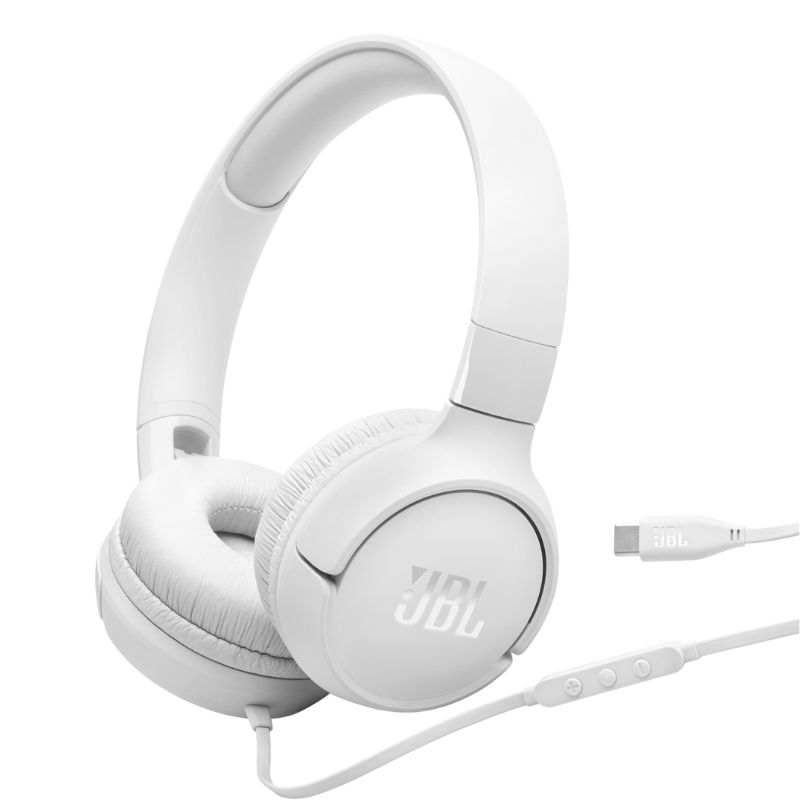 Audífonos tipo Headset JBL Tune 520C con Cable USB-C con Micrófono Blanco