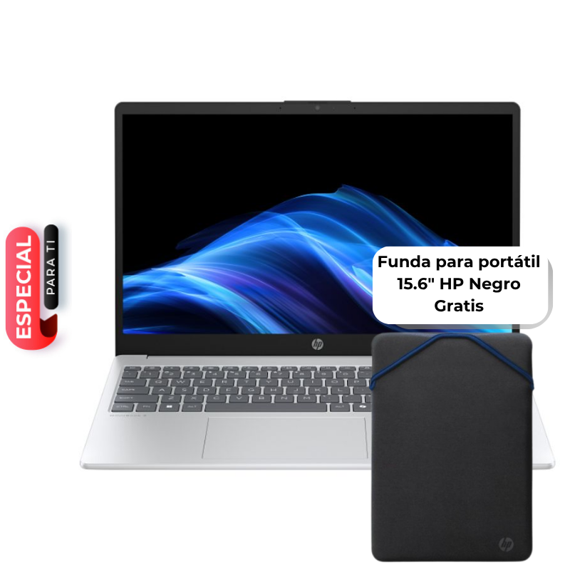Laptop HP OmniBook 3 15-fn0051la 15.6" AMD Ryzen AI 5 340 16GB RAM 512GB SSD AMD Radeon W11 Home Plateada Teclado Español