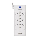 Protector de Sobretensión Forza FSP-1221USBCW 1625W 12 tomas 3 USB-A 1 USB-C 120/240V Blanco