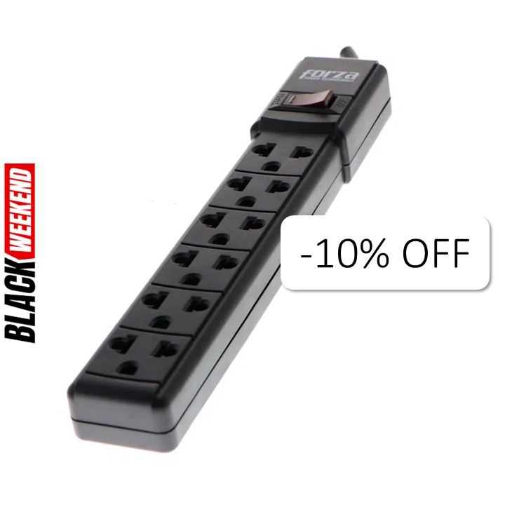 Regleta Forza Negra 6 Tomas