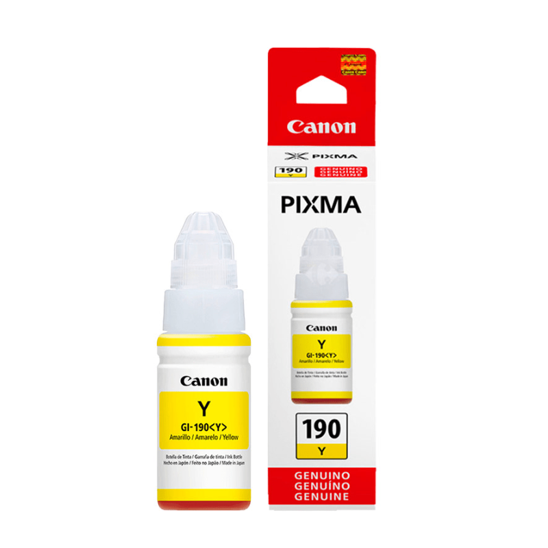Botella de Tinta Canon GI-190Y Amarillo 70ml