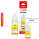 Botella de Tinta Canon GI-190Y Amarillo 70ml