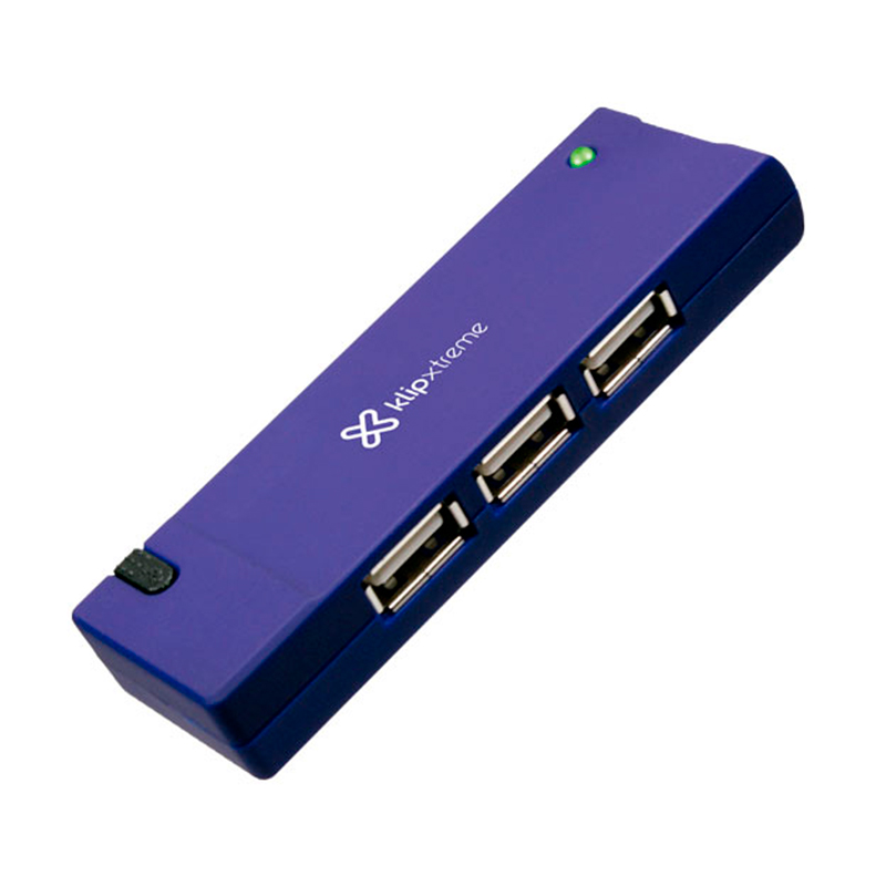 Hub Klip Xtreme KUH-400A 4 Puertos USB 2.0 Azul