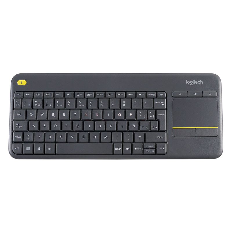 Teclado Inalámbrico USB Logitech K400-PLUS Español Touchpad Negro