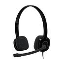 Audífonos tipo Headset Logitech H151 3.5mm con Micrófono Negros