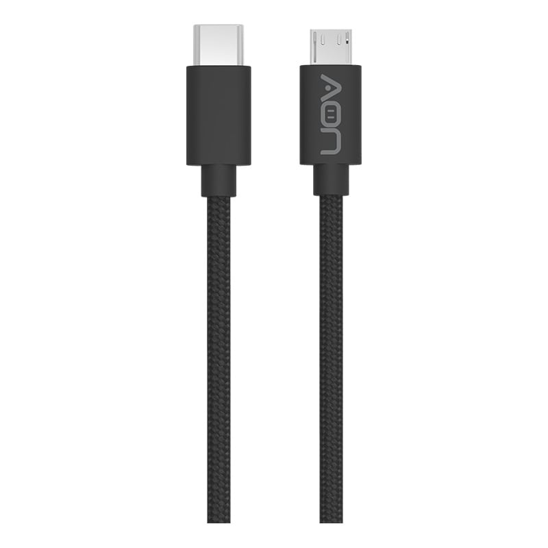 Adaptador USB C a Micro Usb 2 en 1 metálico negro