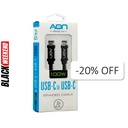 Cable USB-C a USB-C AON AO-CB-5017 2 Metro Negro 5Gbps 100W